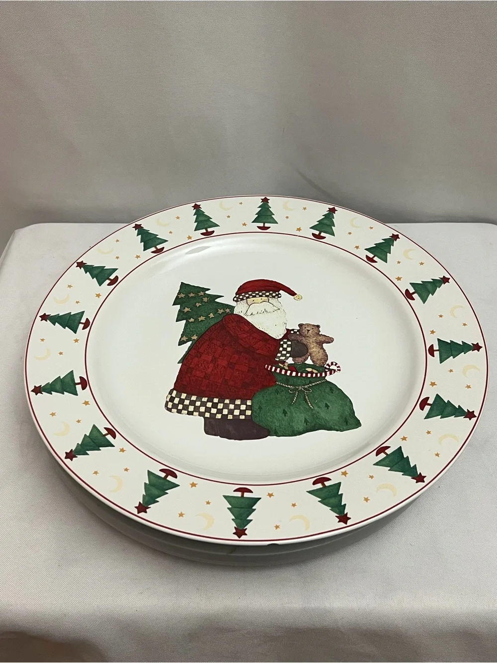 Sakura Debbie Mumm Magic Of Santa 12” Christmas Dinner Plate Vintage